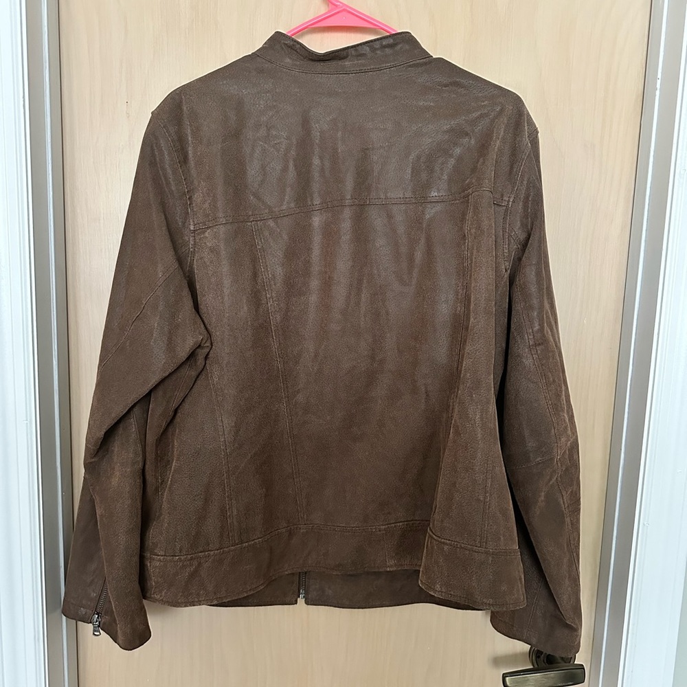 Levi’s Brown Suede Leather Moto Jacket Women Size XXL - Picture 3 of 10